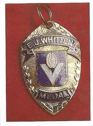 1990 Select AFL Stickers #259 E. J. Whitten Medal Front